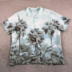 Tommy Bahama Hideaway Springs Camp Shirt Men 3XL Loop Collar 100% Linen Beach